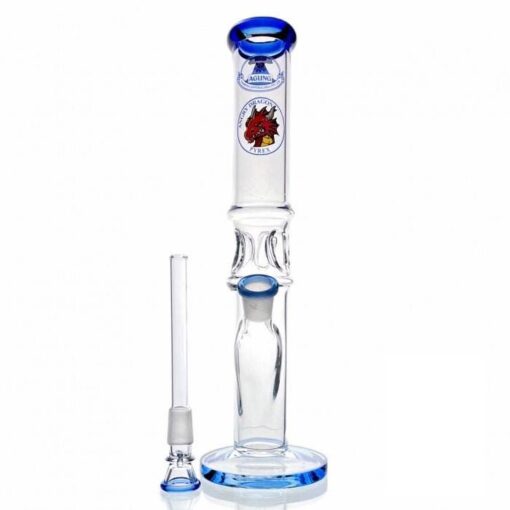 Agung Crazy Dragon Ice Slider Glass Bong 33cm Blue