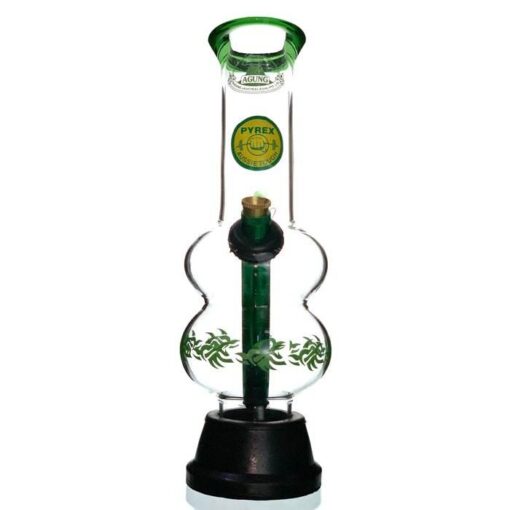 Agung Double Bubble Glass Bong 24cm Green