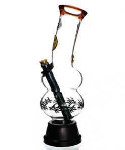 Agung Double Bubble Glass Bong 24cm Amber