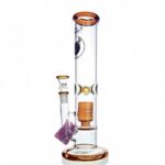 Agung Percolator Straight Tube Glass Bong 30cm Amber