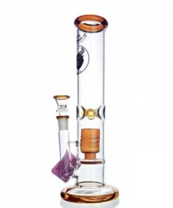 Agung Percolator Straight Tube Glass Bong 30cm Amber