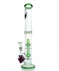 Agung Percolator Straight Tube Glass Bong 42cm Green