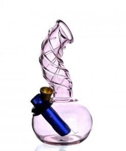 Agung Pink Twister Glass Bong 16cm