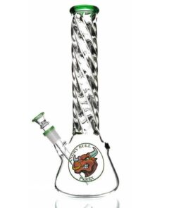 Agung Spiral Beaker Glass Bong 35cm Green