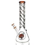 Agung Spiral Beaker Glass Bong 35cm Amber