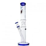 Agung Straight Tube Ice Slider Glass Bong 33cm Blue