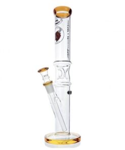 Agung Straight Tube Ice Slider Glass Bong 33cm Amber