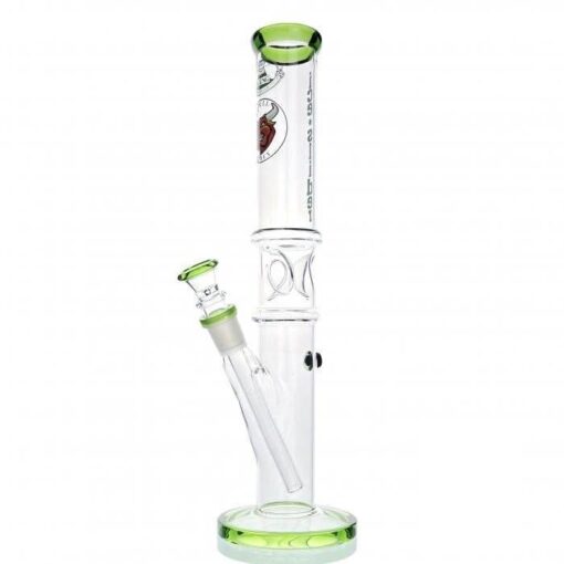Agung Straight Tube Ice Slider Glass Bong 33cm Green