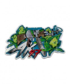 AK47 Die Cut Mylar Bag With Ziplock 10cm