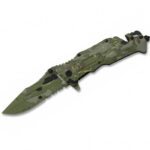 Albainox Green Camo Aluminum Handle Folding Knife