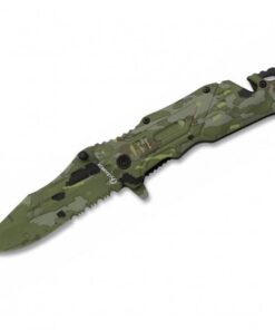 Albainox Green Camo Aluminum Handle Folding Knife