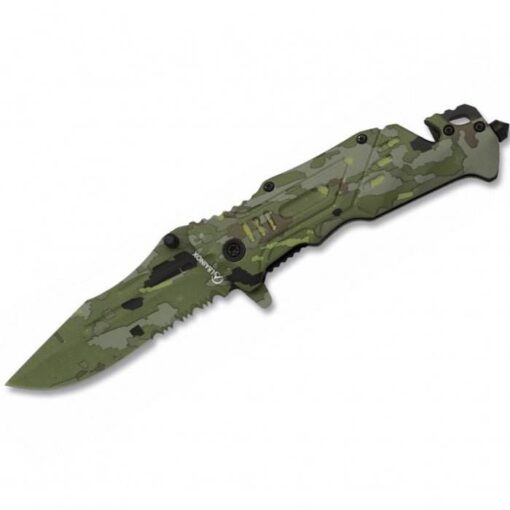 Albainox Green Camo Aluminum Handle Folding Knife