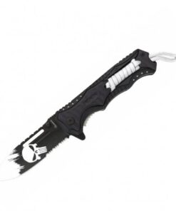 Albainox Skull Black Aluminum And ABS Wrapped Handle Folding Knife