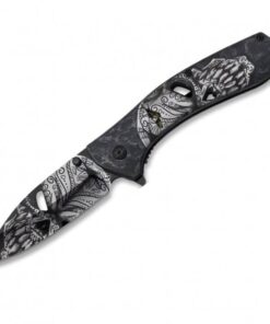 Albainox Skull Pocket Folding Knife Black 13cm