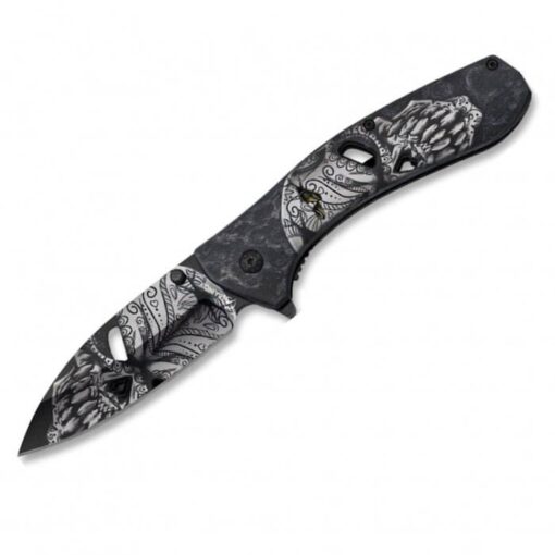 Albainox Skull Pocket Folding Knife Black 13cm