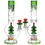 Christmas Cheer Glass Water Pipe - 11.75" / 14mm F - Headshop.com