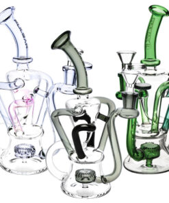 Pulsar 4-Tube Recycler Water Pipe - 9" / 14mm F / Colors Vary - Headshop.com