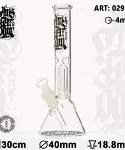 Amsterdam | 12" Clear Glass Water Pipe w/ Dome Perc - Headshop.com