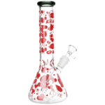 Pulsar Hearts and Kisses Glass Beaker Water Pipe - 9.75" / 14mm F / Colors Vary - Headshop.com