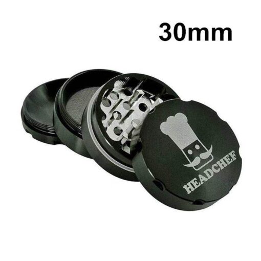 Headchef Aluminium Black 4 Layers Grinder 30mm
