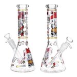 Gangster Cat Beaker Glass Water Pipe - 10" / 14mm F