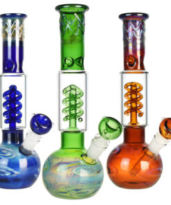 Milky Fade Water Pipe w/ Coil Perc - 11.75"/14mm F/Colors Vary - Headshop.com