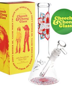 Cheech & Chong Glass Mandala Glow Glass Beaker Water Pipe - 10" - Headshop.com