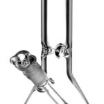 10" Beaker Water Pipe with 14mm Female Joint, made of Heavy Wall Borosilicate Glass, Front View