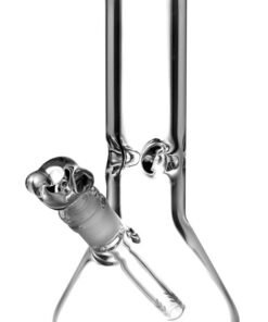 10" Beaker Water Pipe with 14mm Female Joint, made of Heavy Wall Borosilicate Glass, Front View