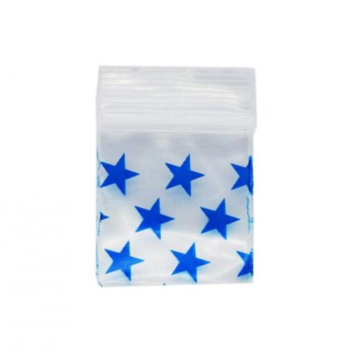 Blue Star Resealable Plastic Bags 25x25mm