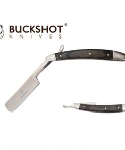 Buckshot Straight Razor Folding Knife 14cm Black