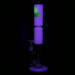 Pulsar 420 O'Clock Glow In The Dark Straight Tube Water Pipe - 13" / 14mm F - Headshop.com