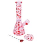 Pulsar Valentine's XOXO Glass Beaker Water Pipe & Hand Pipe Set - 10" / 14mm F - Headshop.com