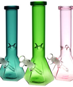 Hextasy Hexagonal Beaker Water Pipe - 12"/14mm F/Colors Vary - Headshop.com