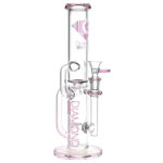 Diamond Glass Gold Inline Perc Recycler Water Pipe - 11" - Headshop.com