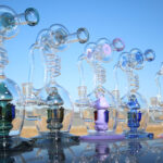 Approx. 11" Spiral Mushroom Recycler Water Pipe w/ Circ Perc - Headshop.com
