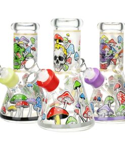 Monstrous Mushroom Mashup Beaker Glass Water Pipe - 8"/ 14mm F / Designs Vary - Headshop.com
