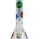 LA Pipes Champagne Glass Disco Beaker Bong, 8" with 38mm Diameter, Front View