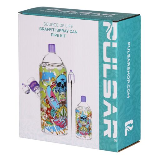 Pulsar Graffiti Series Spray Paint Glass Water Pipe Set / 7.5" / 14mm F