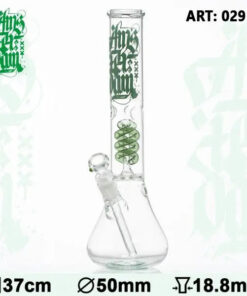Amsterdam | 15" Green Glass Water Pipe w/ Coil Perc - Headshop.com