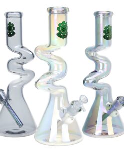 SeshGear Electro Zig Zag Beaker Glass Water Pipe - 14.75" / 14mm F / Colors Vary - Headshop.com