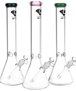 Diamond Glass Gold Classic Beaker Water Pipe - 16.25" / 14mm F - Headshop.com