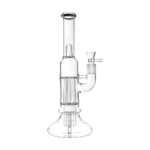 PILOTDIARY 12 Inch Tree Perc Bong front view on white background with clear glass and smooth hits