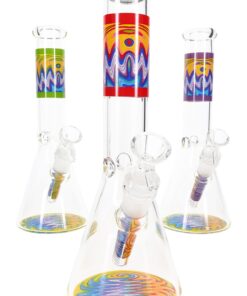 Glass Beaker Bong “Wig-Wag Wave” – 10″ – Ice Pinch – 18.8 mm GoG