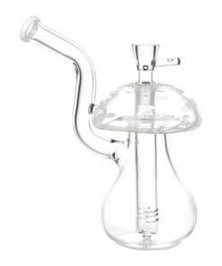 Clear Mushroom Glass Water Pipe - 6.5" / 14mm F - Headshop.com