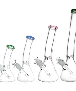 Classic Bent Neck Beaker Glass Water Pipe | 14mm F | Colors Vary - Headshop.com
