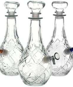 Vintage Decanter Style Glass Water Pipe w/ Cap - 9" / Lozenge - Headshop.com