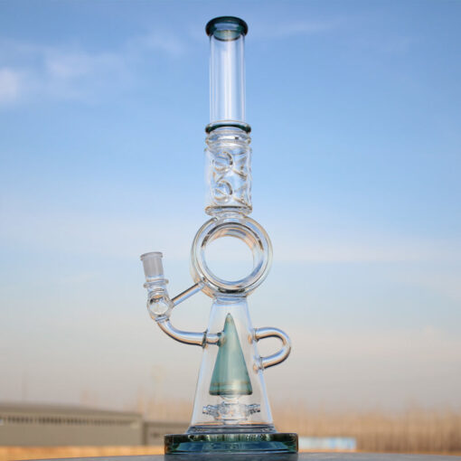 18.5" Recycler Style Donut Percolator Glass Water Pipe - Headshop.com