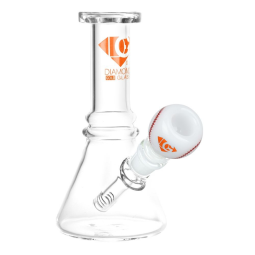 Diamond Glass Gold Ace Water Pipe | 7" | 14mm F | Colors Vary