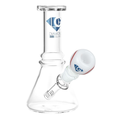 Diamond Glass Gold Ace Water Pipe | 7" | 14mm F | Colors Vary